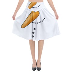 Cute Snowman Flared Midi Skirt by Valentinaart