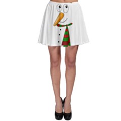 Cute Snowman Skater Skirt by Valentinaart