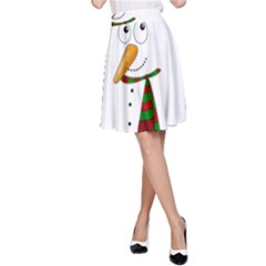 Cute Snowman A-line Skirt by Valentinaart