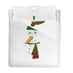 Cute Snowman Duvet Cover Double Side (full/ Double Size) by Valentinaart