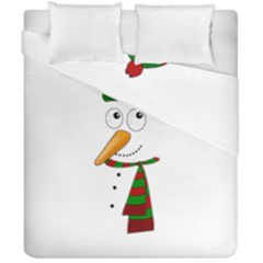 Cute Snowman Duvet Cover Double Side (california King Size) by Valentinaart