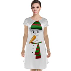 Cute Snowman Cap Sleeve Nightdress by Valentinaart