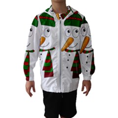 Cute Snowman Hooded Wind Breaker (kids) by Valentinaart