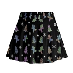 Ginger Cookies Christmas Pattern Mini Flare Skirt by Valentinaart