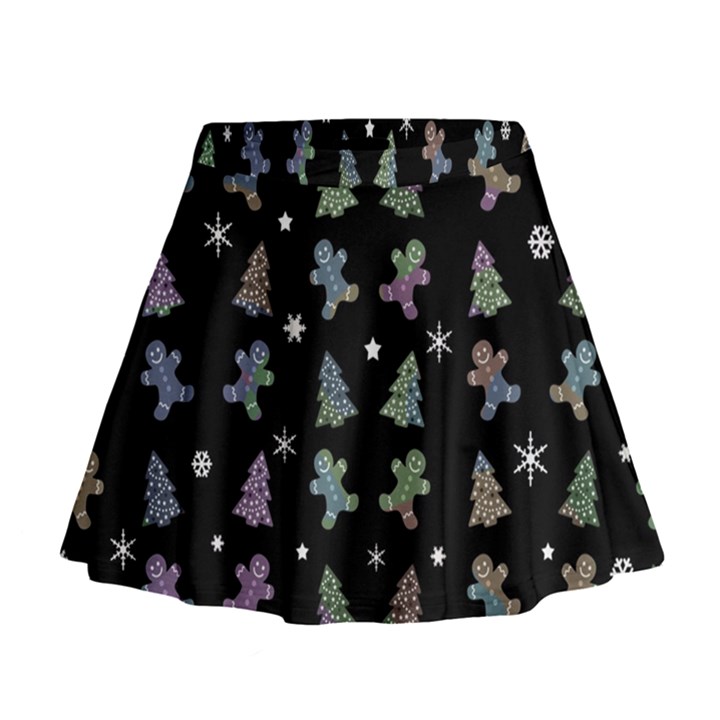 Ginger cookies Christmas pattern Mini Flare Skirt