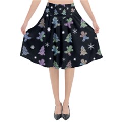 Ginger Cookies Christmas Pattern Flared Midi Skirt by Valentinaart