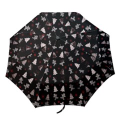 Ginger Cookies Christmas Pattern Folding Umbrellas by Valentinaart