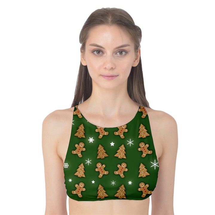 Ginger cookies Christmas pattern Tank Bikini Top