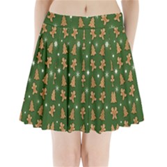 Ginger Cookies Christmas Pattern Pleated Mini Skirt by Valentinaart