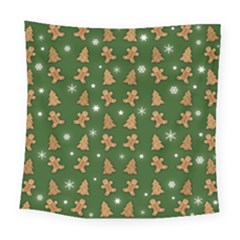 Ginger Cookies Christmas Pattern Square Tapestry (large) by Valentinaart