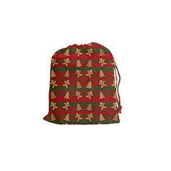 Ginger Cookies Christmas Pattern Drawstring Pouches (small)  by Valentinaart