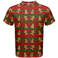 Ginger Cookies Christmas Pattern Men s Cotton Tee by Valentinaart