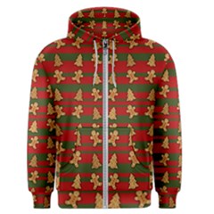 Ginger Cookies Christmas Pattern Men s Zipper Hoodie by Valentinaart