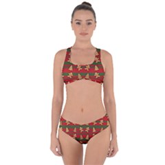 Ginger Cookies Christmas Pattern Criss Cross Bikini Set by Valentinaart