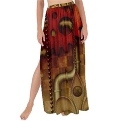 Noble Steampunk Design, Clocks And Gears With Floral Elements Maxi Chiffon Tie-up Sarong by FantasyWorld7