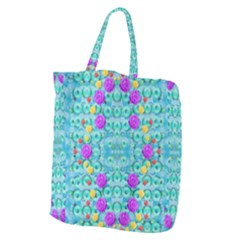 Season For Roses And Polka Dots Giant Grocery Zipper Tote