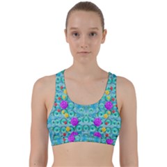 Season For Roses And Polka Dots Back Weave Sports Bra