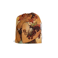 Alfons Mucha   Fruit Drawstring Pouches (medium)  by NouveauDesign