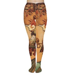 Alfons Mucha   Fruit Women s Tights by NouveauDesign