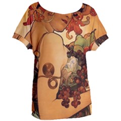 Alfons Mucha   Fruit Women s Oversized Tee by NouveauDesign