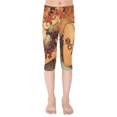 Alfons Mucha   Fruit Kids  Capri Leggings 