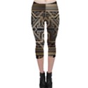 Gold metallic and black art deco Capri Leggings  View1