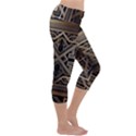 Gold metallic and black art deco Capri Yoga Leggings View3