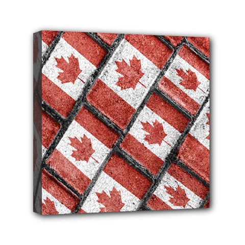 Canadian Flag Motif Pattern Mini Canvas 6  X 6  by dflcprints