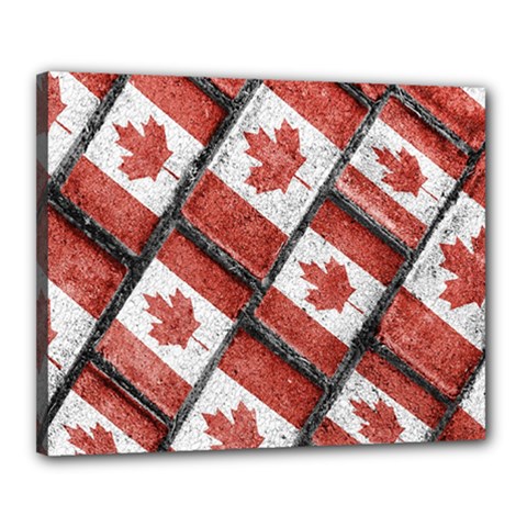 Canadian Flag Motif Pattern Canvas 20  X 16  by dflcprints