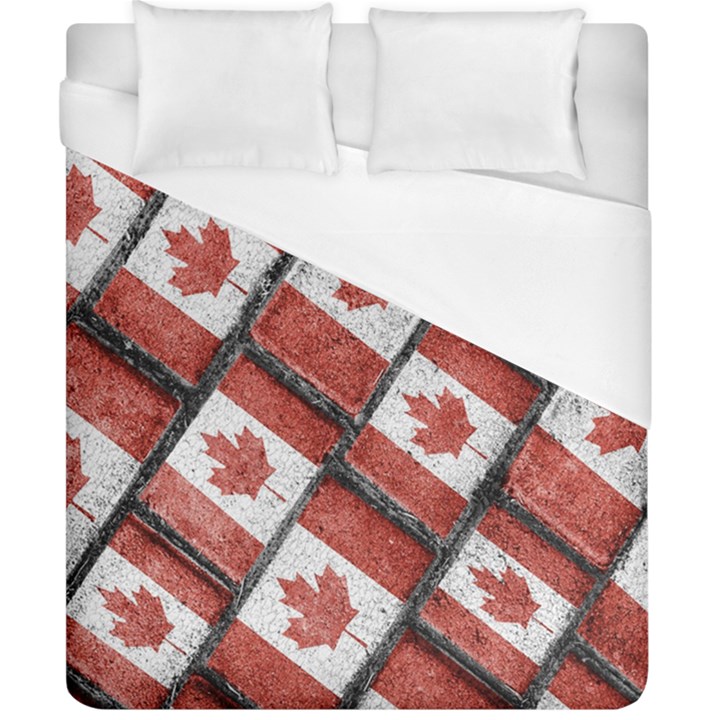 Canadian Flag Motif Pattern Duvet Cover (California King Size)