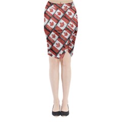 Canadian Flag Motif Pattern Midi Wrap Pencil Skirt by dflcprints