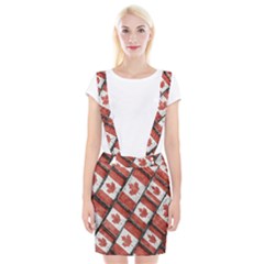 Canadian Flag Motif Pattern Braces Suspender Skirt by dflcprints