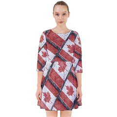 Canadian Flag Motif Pattern Smock Dress