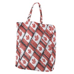 Canadian Flag Motif Pattern Giant Grocery Zipper Tote