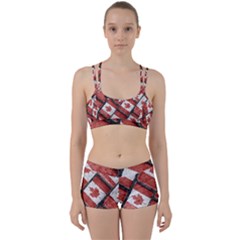 Canadian Flag Motif Pattern Women s Sports Set