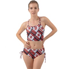 Canadian Flag Motif Pattern Mini Tank Bikini Set