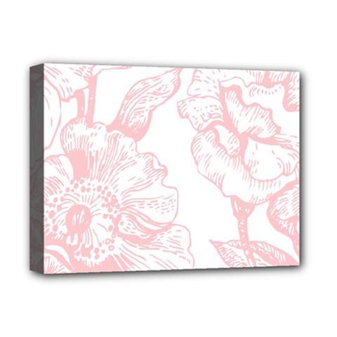 Vintage Pink Floral Deluxe Canvas 16  X 12   by NouveauDesign