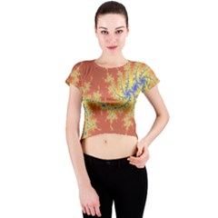 Fractals Crew Neck Crop Top by NouveauDesign