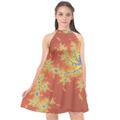 Fractals Halter Neckline Chiffon Dress  by NouveauDesign