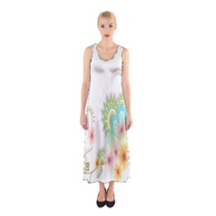 Wreaths Sexy Flower Star Leaf Rose Sunflower Bird Summer Sleeveless Maxi Dress by Mariart