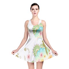 Wreaths Sexy Flower Star Leaf Rose Sunflower Bird Summer Reversible Skater Dress by Mariart