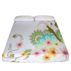 Wreaths Sexy Flower Star Leaf Rose Sunflower Bird Summer Fitted Sheet (california King Size)