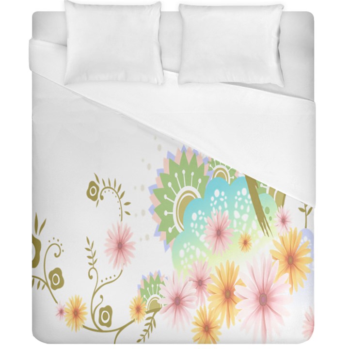 Wreaths Sexy Flower Star Leaf Rose Sunflower Bird Summer Duvet Cover (California King Size)