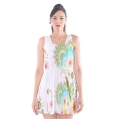 Wreaths Sexy Flower Star Leaf Rose Sunflower Bird Summer Scoop Neck Skater Dress by Mariart