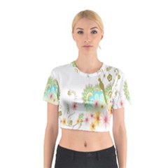 Wreaths Sexy Flower Star Leaf Rose Sunflower Bird Summer Cotton Crop Top