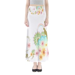 Wreaths Sexy Flower Star Leaf Rose Sunflower Bird Summer Full Length Maxi Skirt by Mariart