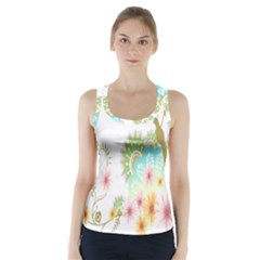 Wreaths Sexy Flower Star Leaf Rose Sunflower Bird Summer Racer Back Sports Top