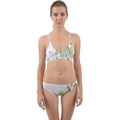 Wreaths Sexy Flower Star Leaf Rose Sunflower Bird Summer Wrap Around Bikini Set by Mariart