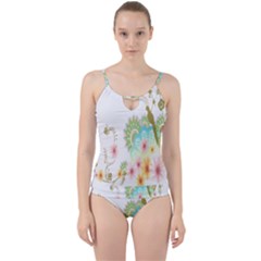 Wreaths Sexy Flower Star Leaf Rose Sunflower Bird Summer Cut Out Top Tankini Set by Mariart