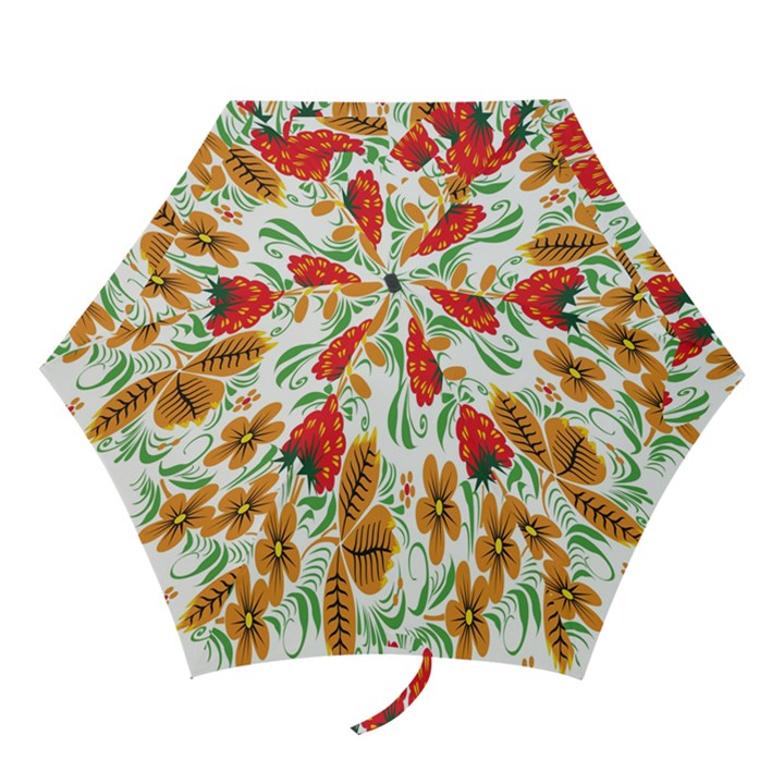 Flower Floral Red Yellow Leaf Green Sexy Summer Mini Folding Umbrellas